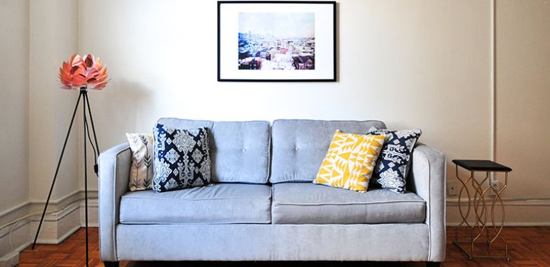 Blue Fabrics Loveseat Sofa for Sale